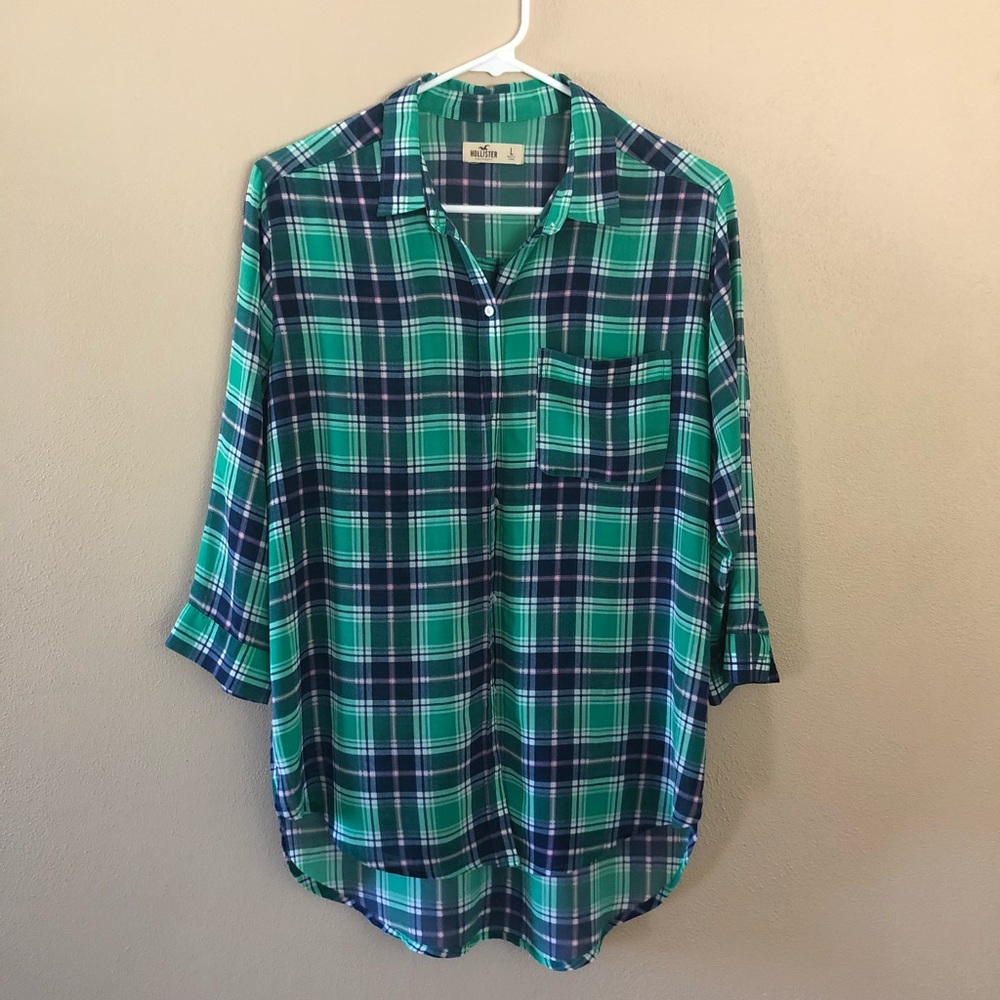 Hollister button down shirt.